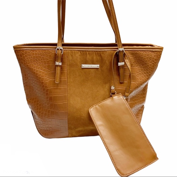 Nine West Handbags - Nine West cognac brown work bag tote vegan leather